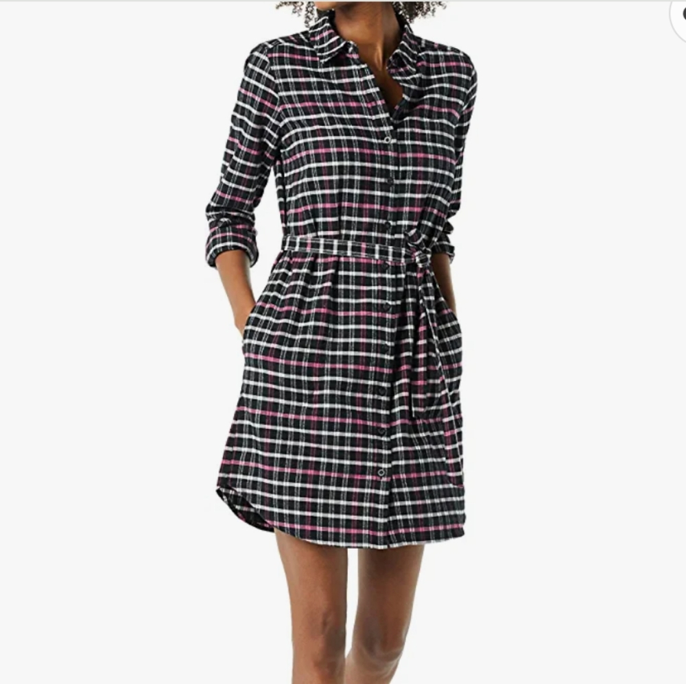 Goodthreads Women's Long Sleeve Flannel Dress
